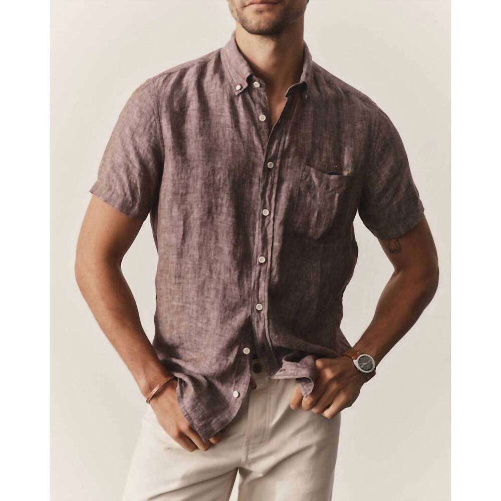 NEW TAYLOR STITCH he short sleeve jack shirt in burgundy